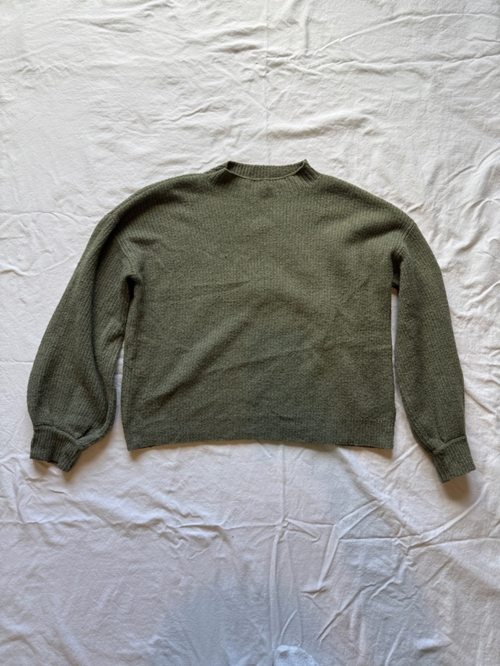 Classic Olive Crewneck Turtleneck Sweater